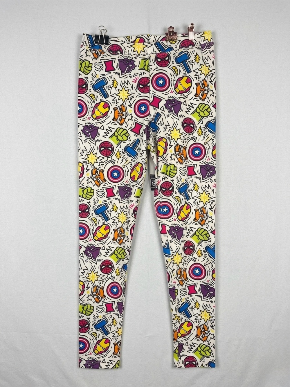 3 pair Kids Superhero Graphic Leggings - White Multi